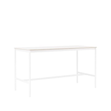 Tavolo da bar Base High - laminato bianco, base bianca, bordo in compensato, base: 85 cm, l. 190 cm, alt. 105 cm - Muuto