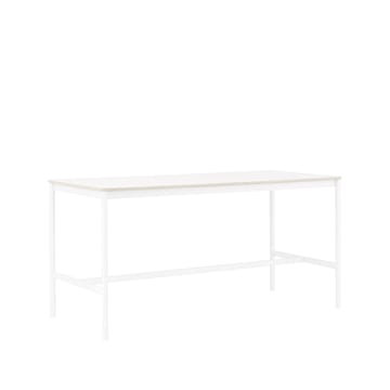 Tavolo da bar Base High - laminato bianco, base bianca, bordo in compensato, base: 85 cm, l. 190 cm, alt. 95 cm - Muuto