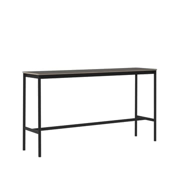 Tavolo da bar Base High - linoleum nero, base nera, bordo in compensato, base: 50 cm, l. 190 cm, alt. 105 cm - Muuto