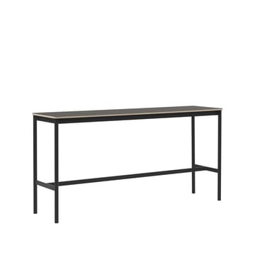 Tavolo da bar Base High - linoleum nero, base nera, bordo in compensato, base: 50 cm, l. 190 cm, alt. 95 cm - Muuto