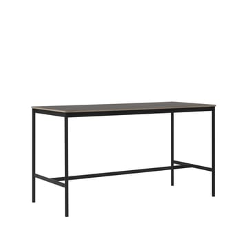 Tavolo da bar Base High - linoleum nero, base nera, bordo in compensato, base: 85 cm, l. 190 cm, alt. 105 cm - Muuto