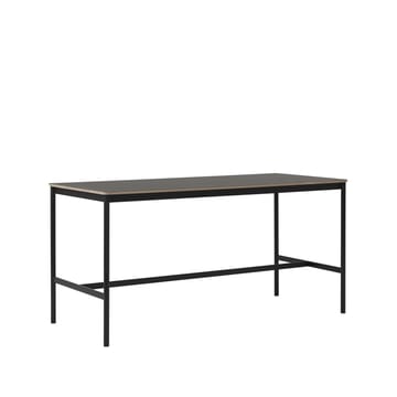 Tavolo da bar Base High - linoleum nero, base nera, bordo in compensato, base: 85 cm, l. 190 cm, alt. 95 cm - Muuto