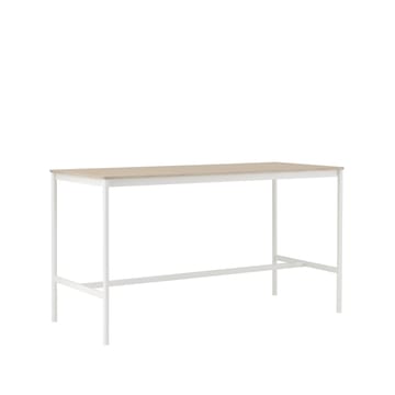 Tavolo da bar Base High - rovere, base bianca, bordo in compensato, b: 85 cm, l. 190 cm, alt. 105 cm - Muuto