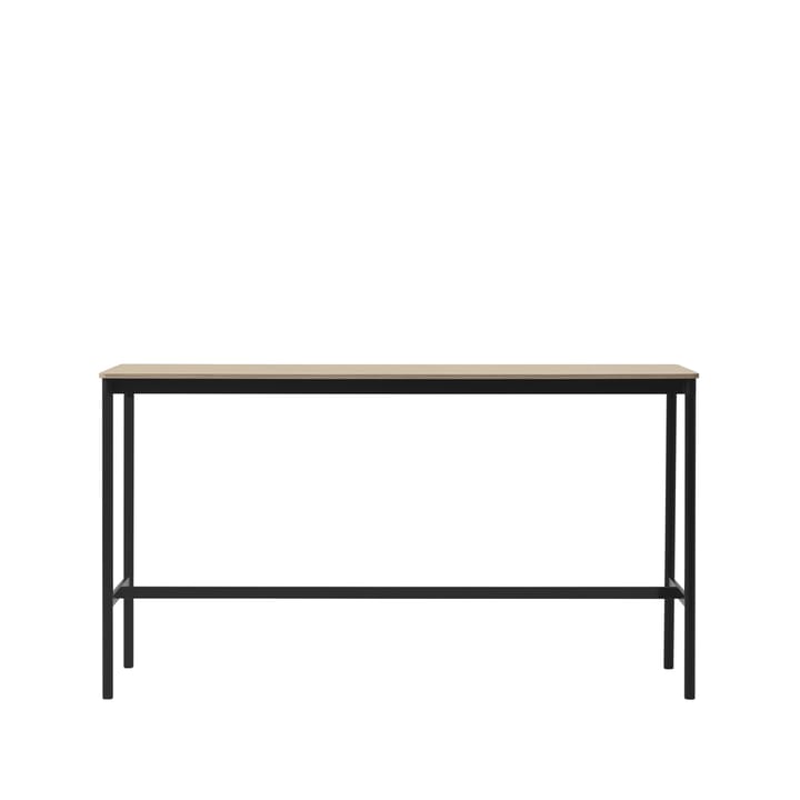 Tavolo da bar Base High, rovere, base nera, bordo in compensato, b: 50 cm, l. 190 cm, alt. 105 cm Muuto