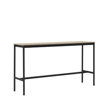 Tavolo da bar Base High - rovere, base nera, bordo in compensato, b: 50 cm, l. 190 cm, alt. 105 cm - Muuto