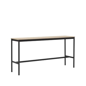 Tavolo da bar Base High - rovere, base nera, bordo in compensato, b: 50 cm, l. 190 cm, alt. 95 cm - Muuto