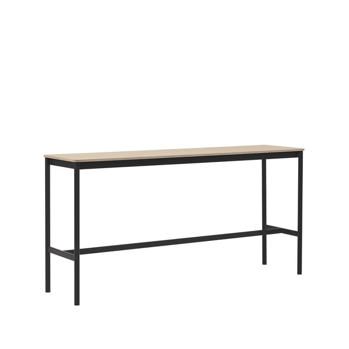 Tavolo da bar Base High, rovere, base nera, bordo in compensato, b: 50 cm, l. 190 cm, alt. 95 cm Muuto