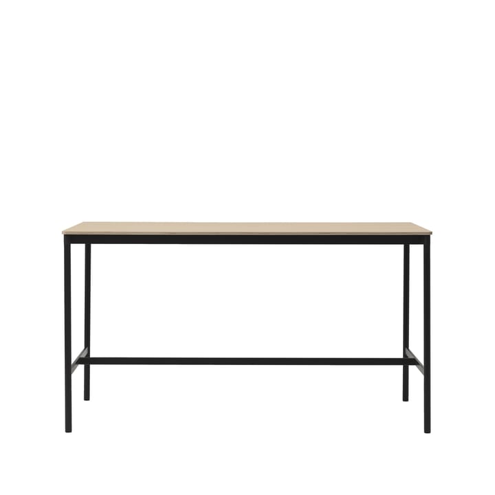 Tavolo da bar Base High - rovere, base nera, bordo in compensato, b: 85 cm, l. 190 cm, alt. 105 cm - Muuto