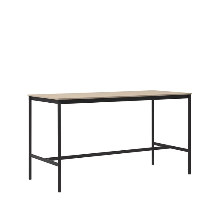 Tavolo da bar Base High, rovere, base nera, bordo in compensato, b: 85 cm, l. 190 cm, alt. 105 cm Muuto