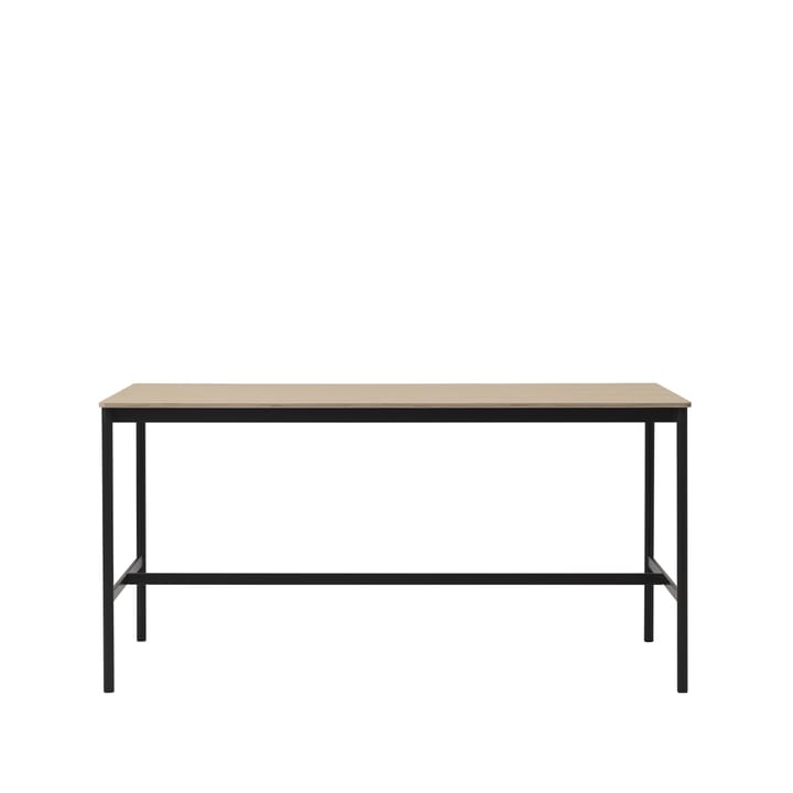 Tavolo da bar Base High, rovere, base nera, bordo in compensato, b: 85 cm, l. 190 cm, alt. 95 cm Muuto