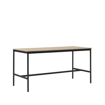 Tavolo da bar Base High - rovere, base nera, bordo in compensato, b: 85 cm, l. 190 cm, alt. 95 cm - Muuto