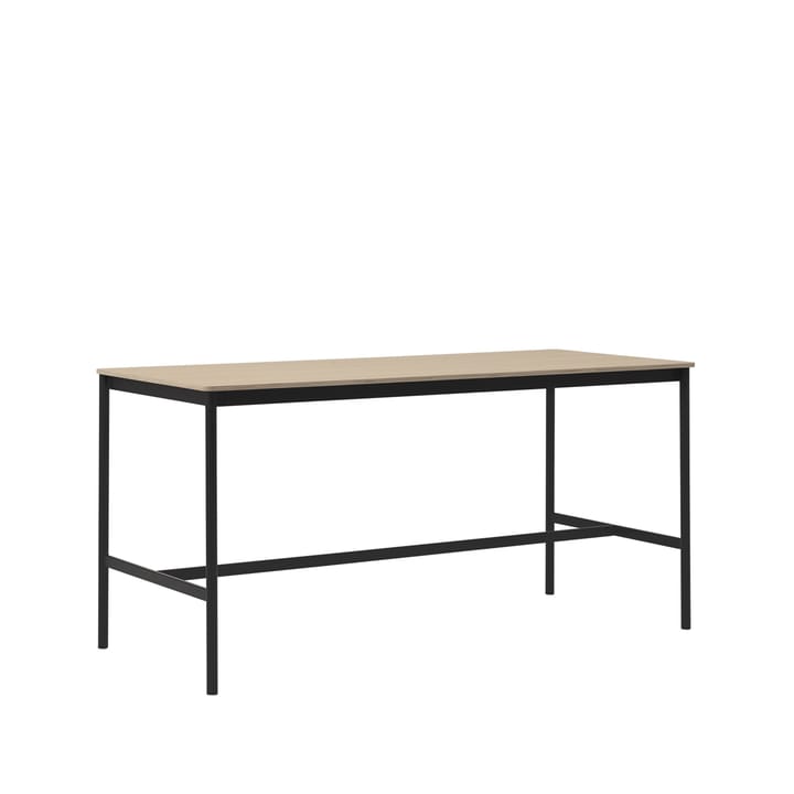 Tavolo da bar Base High, rovere, base nera, bordo in compensato, b: 85 cm, l. 190 cm, alt. 95 cm Muuto