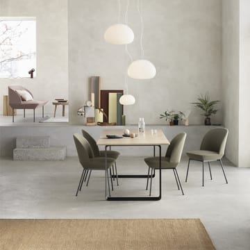 Tavolo da pranzo 70/70, 225x90 cm - Laminato bianco, compensato, nero - Muuto