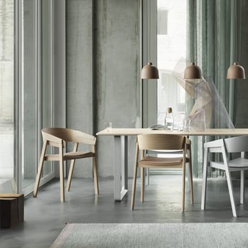 Tavolo da pranzo 70/70, 225x90 cm - Laminato bianco, compensato, nero - Muuto