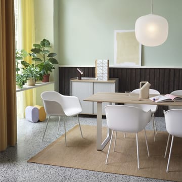 Tavolo da pranzo 70/70, 225x90 cm - Laminato bianco, compensato, nero - Muuto