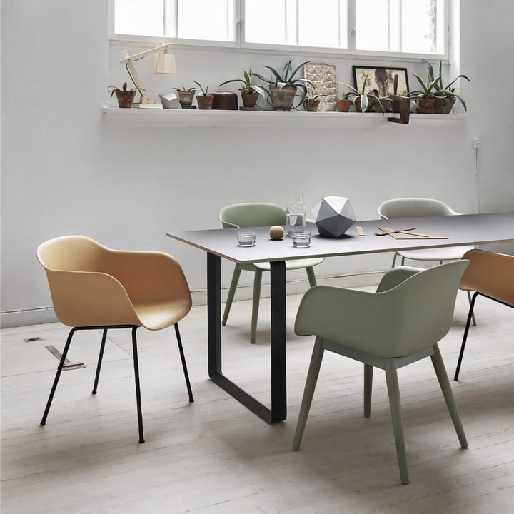 Tavolo da pranzo 70/70, 255x108 cm, Rovere affumicato massiccio, grigio Muuto