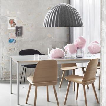 Tavolo da pranzo Base - rovere, base bianca, bordo in compensato, 190x85 cm - Muuto