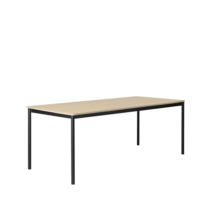 Tavolo da pranzo Base - rovere, base nera, bordo in compensato, 190x85 cm - Muuto