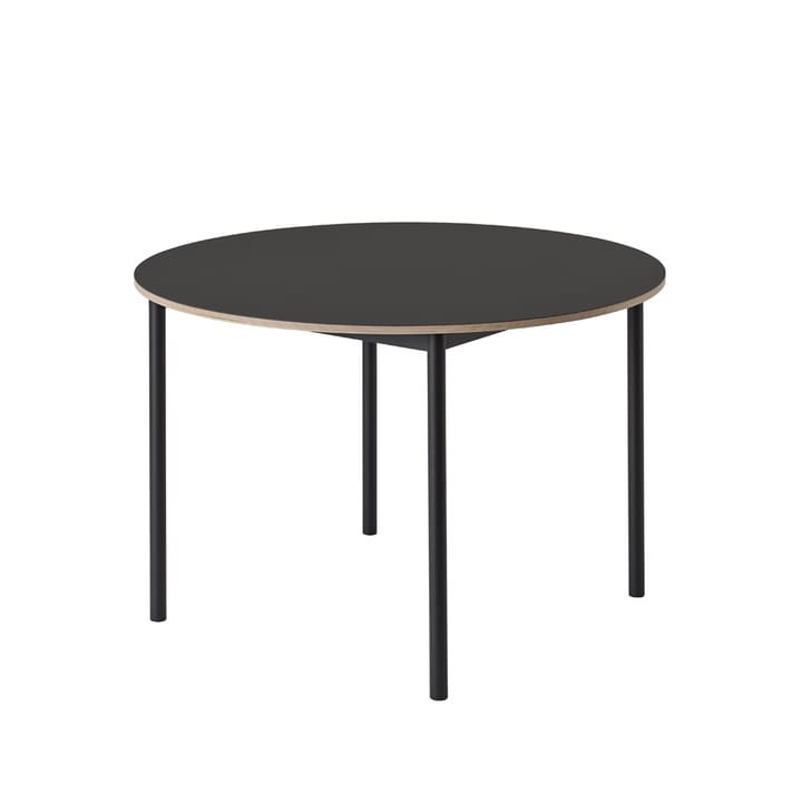 Tavolo da pranzo rotondo Base, Ø 110 cm - linoleum nero, compensato, nero - Muuto