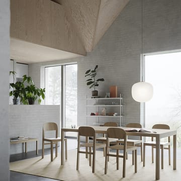 Tavolo da pranzo Workshop - Linoleum grigio, rovere, 140x92 cm - Muuto