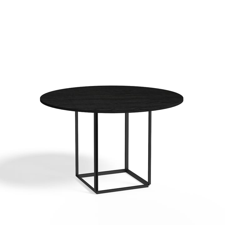 Tavolo da pranzo rotondo Florence - frassino nero, Ø 120 cm, base nera - New Works
