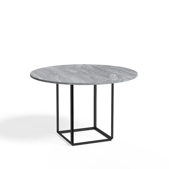 Tavolo da pranzo rotondo Florence - marmo grigio Ruivina, Ø 120 cm, base nera - New Works