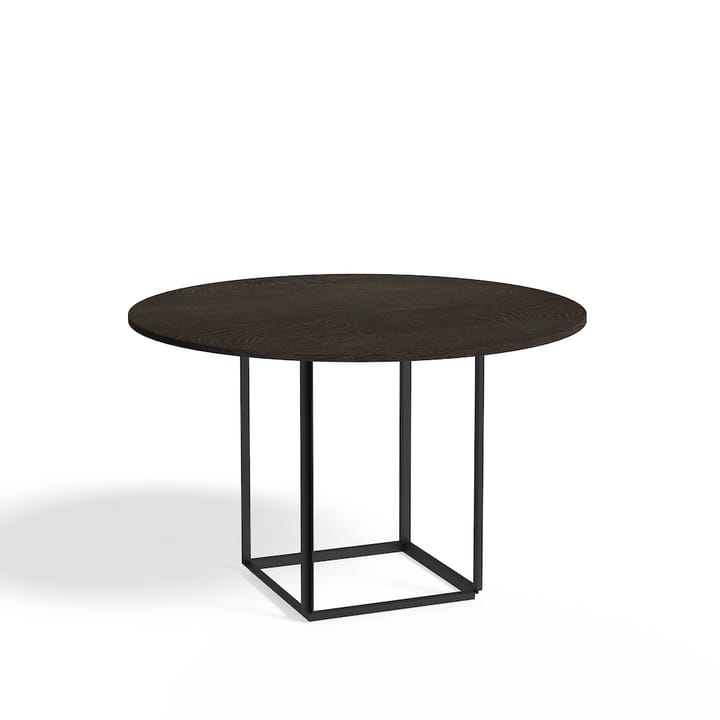 Tavolo da pranzo rotondo Florence - rovere affumicato, Ø 120 cm, base nera - New Works