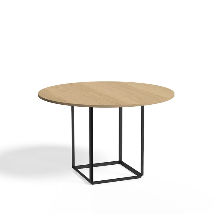 Tavolo da pranzo rotondo Florence - rovere naturale, Ø 120 cm, base nera - New Works