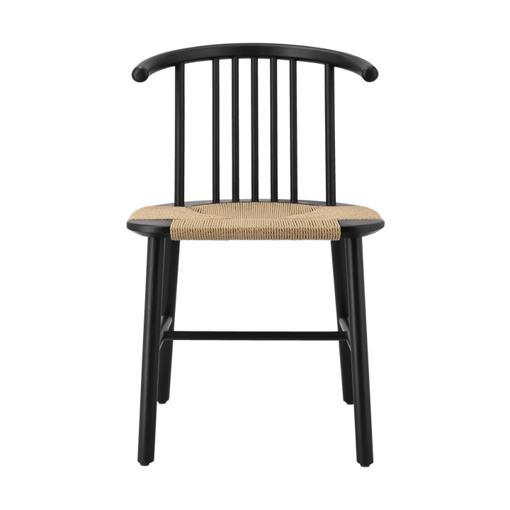 Sedia da pranzo VIOR seduta intrecciata - Rovere laccato nero-naturale - NJRD