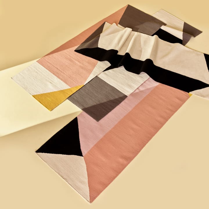 Tappeto Kelim Stripes blocks rosa, 80x240 cm NJRD