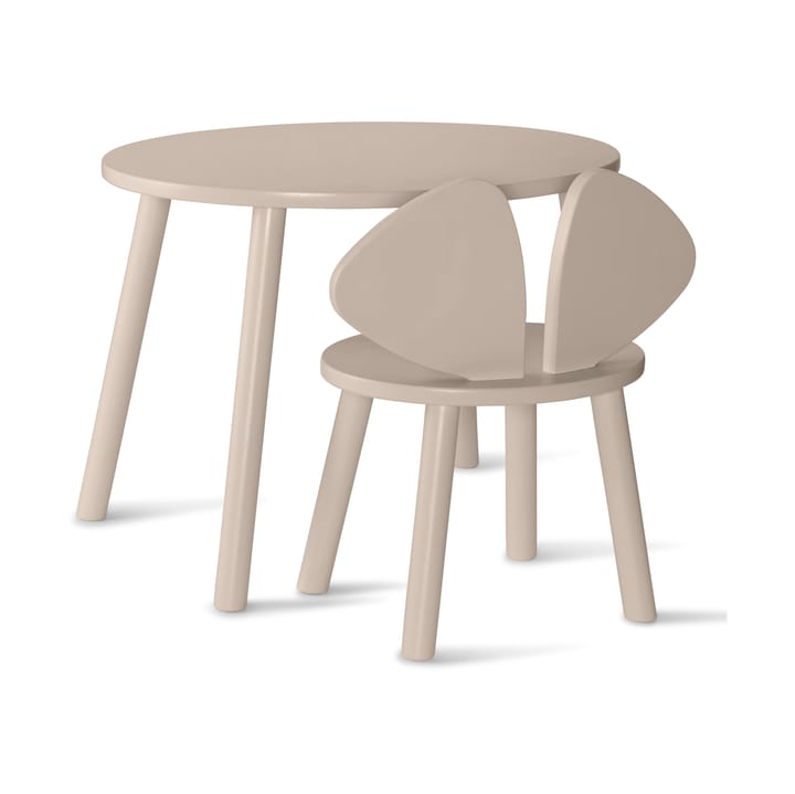 Sedia + tavolo per bambini Mouse  - Beige - Nofred