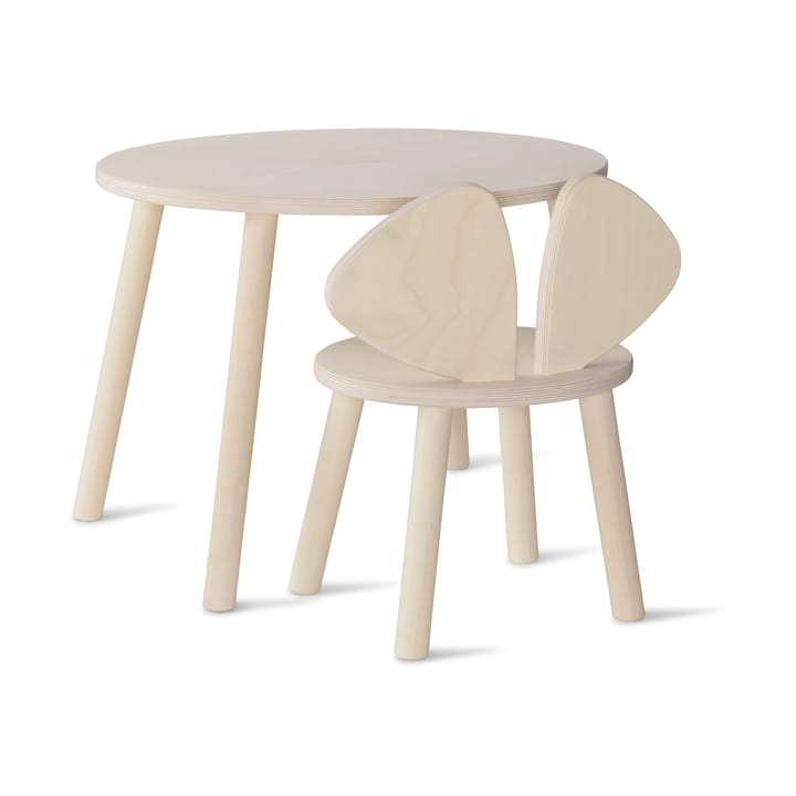 Sedia + tavolo per bambini Mouse  - Bianco pigmentato - Nofred