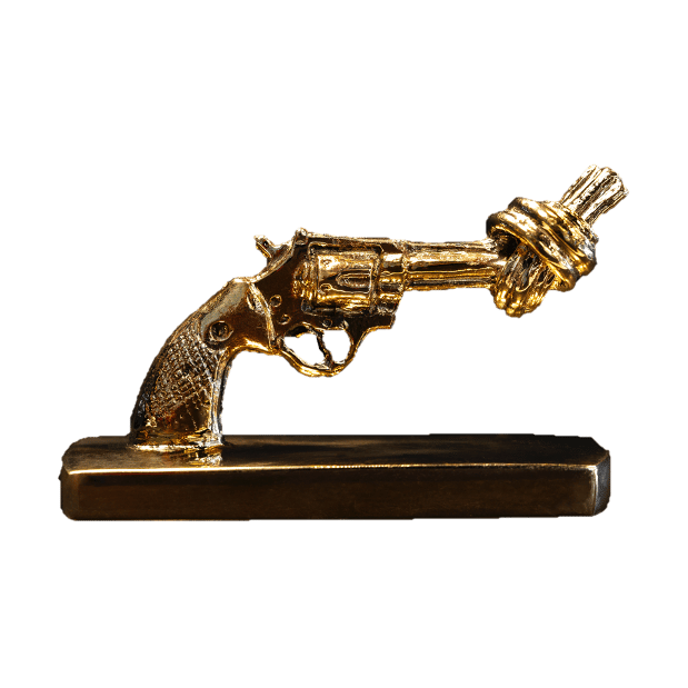 Pistola annodata mini 7 cm - Bronzo - Non Violence