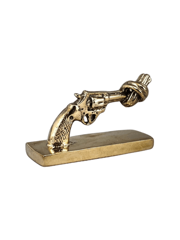 Pistola annodata mini 7 cm - Bronzo - Non Violence