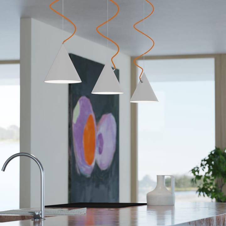 Lampada a sospensione Castor 20 cm, Bianco-arancione-argento Noon