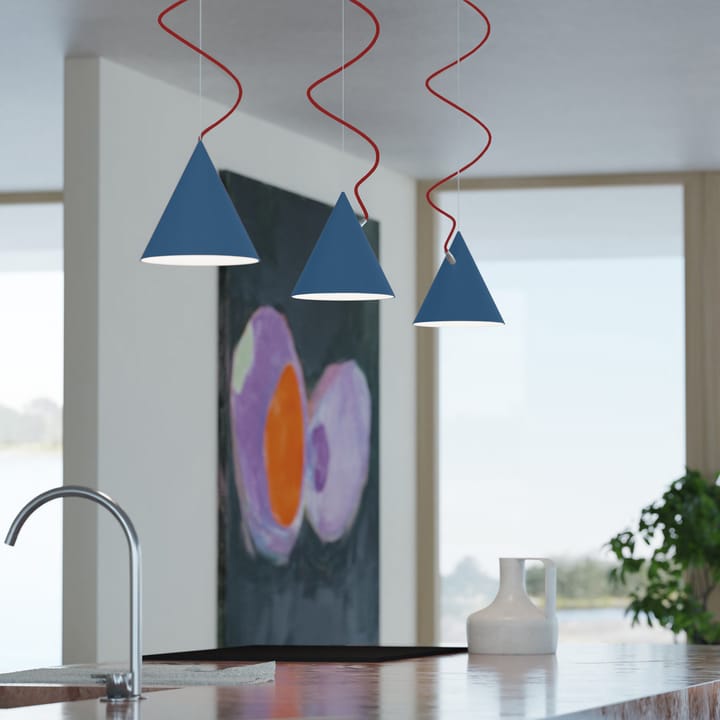 Lampada a sospensione Castor 20 cm, Blu chiaro-rosso-argento Noon