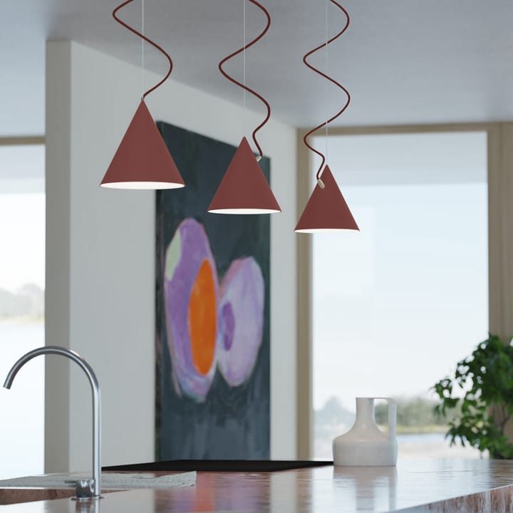 Lampada a sospensione Castor 20 cm, Bordeaux-rosso scuro-ottone Noon