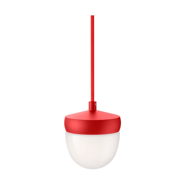 Lampada a sospensione Pan in vetro smerigliato 10 cm - Rosso-rosso - Noon