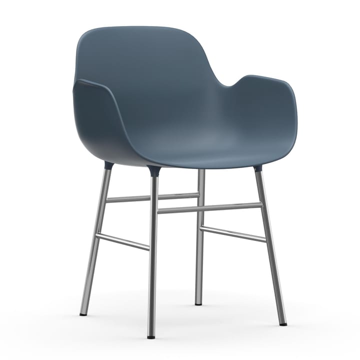 Poltrona Form con gambe cromate - Blu - Normann Copenhagen