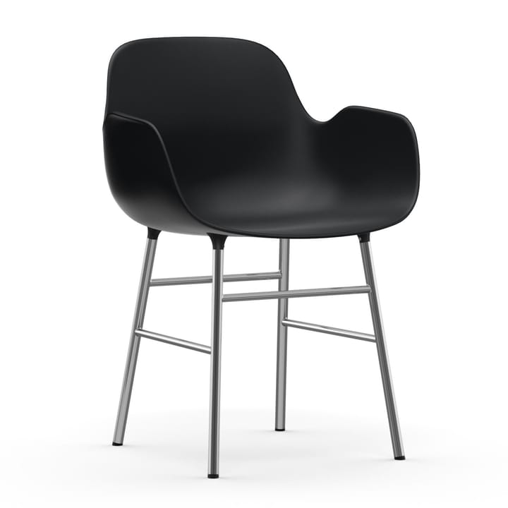 Poltrona Form con gambe cromate - Nero - Normann Copenhagen