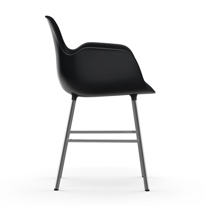 Poltrona Form con gambe cromate - Nero - Normann Copenhagen