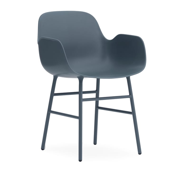 Poltrona Form con gambe in metallo - Blu - Normann Copenhagen