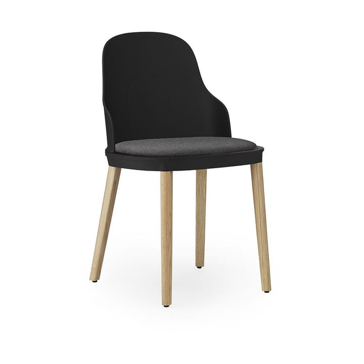 Sedia Allez con cuscino da seduta e gambe in rovere - Black - Normann Copenhagen