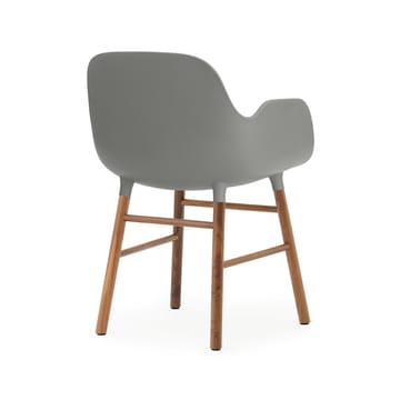 Sedia con braccioli Form - grigio, gambe in noce - Normann Copenhagen