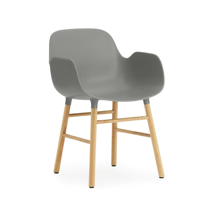 Sedia con braccioli Form - grigio, gambe in rovere - Normann Copenhagen