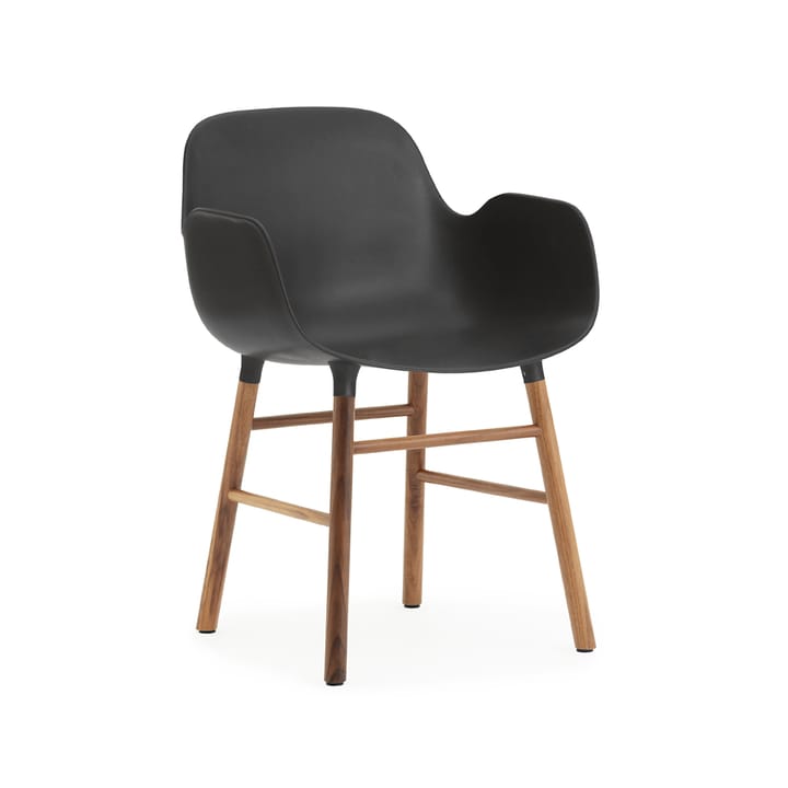 Sedia con braccioli Form - nero, gambe in noce - Normann Copenhagen