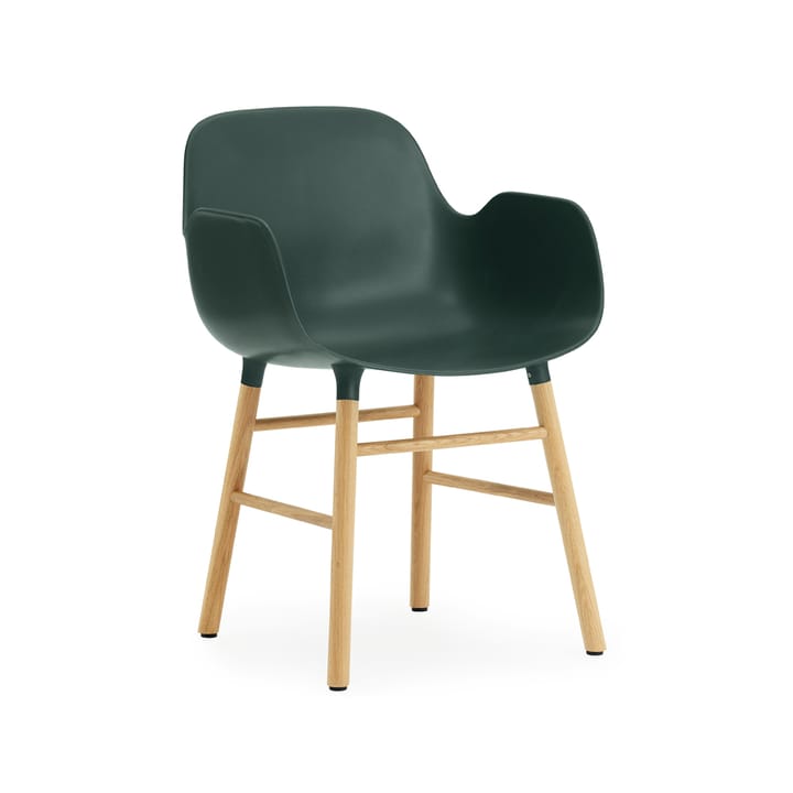 Sedia con braccioli Form - verde, gambe in rovere - Normann Copenhagen