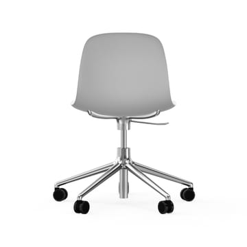 Sedia da ufficio girevole Form 5W - bianco, alluminio, ruote - Normann Copenhagen