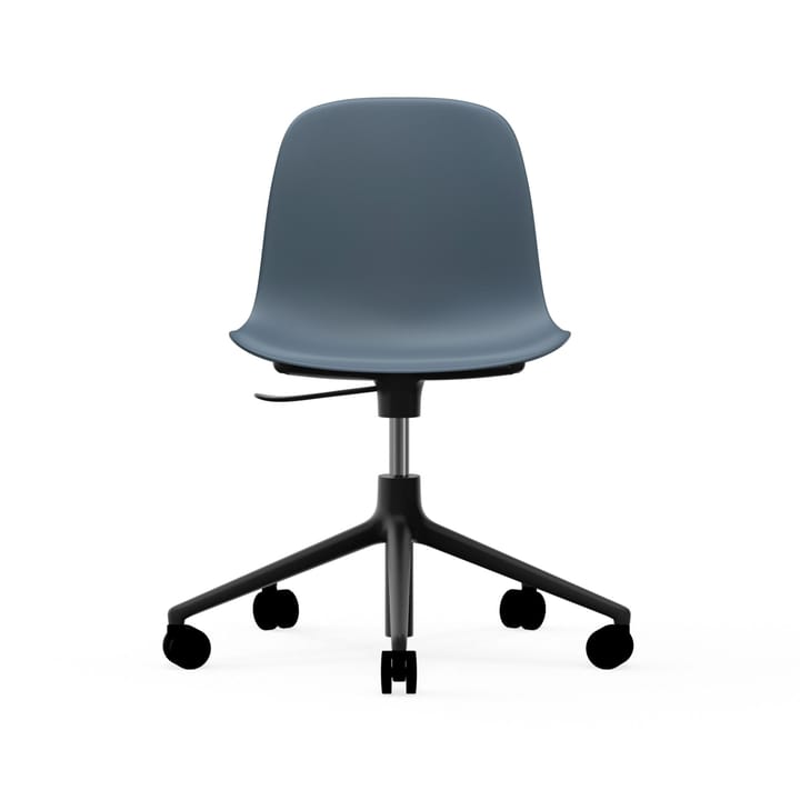 Sedia da ufficio girevole Form 5W - blu, alluminio nero, ruote - Normann Copenhagen