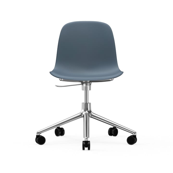 Sedia da ufficio girevole Form 5W - blu, alluminio, ruote - Normann Copenhagen